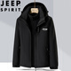JEEP SPIRIT Jeep Jacket Men's Autumn and Winter Jacket Thickened Three-in-One Sports Mountaineering Suit Black XL