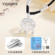 Gin Qianhui 999 pure silver safety lock necklace for women, longevity lock pendant, fashionable Valentine's Day birthday gift for girlfriend and wife, longevity safety lock/black rope + jewelry certificate + seven warehouse delivery/next day delivery, exquisite gift box