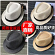 KAROND new small top hat men's spring and summer white sun protection large brim beach hat men's and women's British jazz autumn and winter sun hat straw hat pure white children's size 54CM