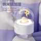 CLCEY is suitable for rotating crystal ball humidifier mini cute cartoon hydration meter with night light music desktop office white snowman rotating music model