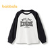 Balabala children's clothing boys long-sleeved T-shirt girls bottoming shirt spring and autumn children's cotton top black and white tone 00491 90