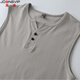 JOONSVIP wide shoulder vest men's Henry sleeveless t-shirt solid color cotton V-neck bottoming shirt men's tight slim hurdle sports vest black (button collar) M (about 56kg) slim