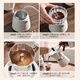 Bincoo Moka pot set coffee pot espresso extraction coffee household small electric ceramic stove coffee making equipment combination white small moka pot 5-piece set