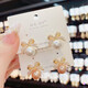 Bow-knot flash diamond imitation pearl earrings for women, Korean high-end earrings, versatile, elegant and exquisite earrings, white