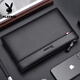 Playboy (PLAYBOY) Men's handbag head layer cowhide portable envelope bag business clutch large capacity portable hand grab bag black