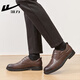 Pull back men's shoes leather shoes men's texture business casual shoes soft sole black derby shoes 2155 brown 42