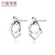 Lukfook Jewelry Platinum 950 geometric platinum earrings, earrings, earrings for women, price approx. 2.43 grams