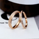Fat Donglai same style 18k color gold ring 18K gold frosted female AU750 rose gold men and women couple style tail ring color 4MM rose gold frosted ring No. 8 is equivalent to No. 16 and No. 17