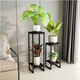 Shuaili Iron Flower Stand Balcony Outdoor Flower Pot Stand Double-layer Storage Rack Pothos Bonsai Stand SL8228Z White