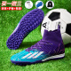 Goshen Wolf Football Shoes Broken Nails TF Large Size Men and Women Teenagers and Students High School Entrance Exam Side Shoes Training Competition Special Shoes Broken Nails Purple Moon 41 Socks + Guards + Shoe Bags