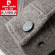 皮尔卡丹（pierre cardin）双面羊毛呢夹克男短款加厚休闲翻领毛呢外套男士秋冬季 驼色 8211 2XL 185/2XL (150-165斤)