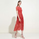 EITIE Summer Dress Women's Banquet High Waist Lace Evening Dress Crocheted Long Dress 5777410 Shopping Mall Same Style Red 60160/38/M