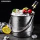 ANSLCEN Ice Cube KTV Stainless Steel Ice Bucket Bar Wine Bucket Nightclub Ice Bucket Portable Single-layer Bucket Champagne Bucket Ice Bucket + Ice Clamp