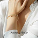 Amber Lollipop Wang Yuwen's same style pearl bracelet for women niche bracelet bracelet anniversary birthday gift for girlfriend and wife gold bracelet (pearl + 14k gold plated)