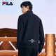 FILA official men's knitted casual zipper jacket autumn and winter stand collar business men's commuter jacket Legend Blue-NV L 175/96A