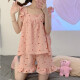 TULX吊带睡衣女夏季棉2023年新款日系甜美少女夏天公主风家居服套装 844#吊带小爱心 粉色 【21】Y L 100-120斤