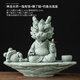 Earth Story Green Sand Stone Lucky Dragon Tea Pet Ornament One Finger Makes Money Mascot Tea Table Home Living Room Desktop 2024 Decoration Master Shenlong One Finger Makes Money - Combination Pack No Specifications