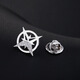 The six-pointed star at the end of the world, men's brooch-like suit corsage, coat collar pin, personalized simple suit, exquisite decoration, collection, priority delivery, cross star silver