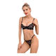Victoria Palace Elegant and Charming Bra Lace Embroidered Underwear Briefs Bra Set Ultra-Thin Breathable New Underwear Set Black (Thong Set) L