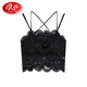 LangSha Light luxury high-end lace bra camisole for women with beautiful back underwear to prevent exposure summer thin tube top outer wear black M
