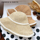 Chaneelr / Karith Sun Protection Hut Frauen 2025 Neues gestrickter Strohhut Sommer dünner Fischer Hat Geburtstag Nische Geschenk für Freundin Frau Brown Farbe Verstellbar