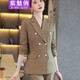 Zi Mei Qiao business wear women's suit spring, autumn and winter long-sleeved double-breasted suit slim fit Korean fashion casual suit camel (single suit) XL (recommended 110-120 Jin Jin equals 0.5 kg)