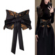 Purple Heart Bamboo New Chinese Style Retro Chinese Style Waist Belt Tunic Women's Wide Belt Decoration Dress with Skirt Hanfu Ethnic Style Black Gold