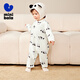 Mini Bala plant core winter brushed cotton stretch jumpsuit baby skin-friendly warm base rompers white gray tone 00312 80cm