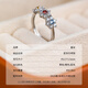 Demi Liuli Tears colored sapphire ring temperament row ring S925 silver open ring ZY gift for girlfriend blue 0.38 carat