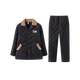 Fenton Couple Pajamas Bear Tribe IP Autumn and Winter Lapel Long Sleeve Padded and Velvet Home Clothing Set Carbon Gray-Men's L