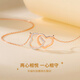 Mini&yaya heart-to-heart silver necklace women's love clavicle chain female birthday Valentine's Day gift for girlfriend and wife practical heart-to-heart necklace
