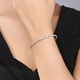 Yuan Shengfu's new PT950 fashionable cat's eye transfer bead platinum bracelet, genuine platinum bracelet with adjustable opening, 8.48g/thickness, about 4.2mm