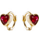 DL 199818k gold love earrings natural garnet earrings for women K gold ear bone rings ruby earrings love ruby earrings