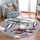 Gudie Cartoon Cute Children's Room Round Carpet Living Room Carpet Bedroom Bedside Thick Hanging Basket Computer Chair Pink Barbie Rabbit Diameter 200CM Thickened Comfortable Machine Washable