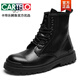 CARTELO autumn real cowhide Martin boots men's inner height increase of 12cm10cm high-top British style ins medium-top work boots breathable