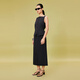 LESS summer commuting texture casual simple vest-style fake two-piece round neck sleeveless dress 2O5G13780 001 black L
