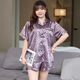 Zhidou Dou Pyjamas pour femmes Summer Fat Girl Plus Fat Plus Plus taille Silk Silk Pyjamas Femme Summer Summer à manches minces plus gras Taille Extra Taille 17 # Ice Silk Double court B9923 Single Size XL