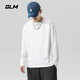 GLM pure cotton long-sleeved T-shirt for men in spring and autumn solid color T-shirt with loose large size men's bottoming shirt top