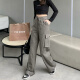 Pei Jing overalls for women, American street style, flap waist design, straight, loose, wide-leg pants, casual pants, gray M (recommended 95-108 Jin [Jin equals 0.5 kg])