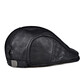Woodpecker Spring Autumn and Winter Genuine Leather Hat Men's Peaked Cap Middle-aged and Elderly Retro Sheepskin Progressive Beret Korean Style Trendy Single Black Sheepskin Thin Style (No Ear Protection) 2XL (59-61cm) Adjustable