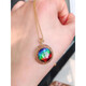 SZAN Canadian new natural crystal/semi-precious ammonite 18k gold inlaid Star of David pendant picture color
