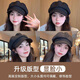 XUEXIMAN beret women's all-match black face-showing small retro duck tongue octagonal hat large head circumference
