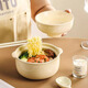 Persson cream-style ceramic instant noodle bowl with lid for student dormitory yogurt bowl cute tableware and chopsticks set