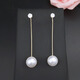 Yichan long tassel imitation pearl earrings without pierced ears clip niche design high-end earrings 2025 new explosive earrings long slim pearl earrings