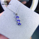 Tanzanite pendant s925 silver empty support oval 4*6 mm group inlaid multi-grain support pendant support 4*6 platinum plated