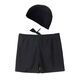 Zailu swimming trunks men's swimming cap and swimming goggles two-piece set equipment hot spring flat angle anti-embarrassment trendy brand enlarged quick-drying men's swimming trunks black swimming trunks + boxed nose clip earplugs M M recommends 70-80 Jin Jin equals 0.5 kg