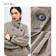 Shandubila 100% wool double-sided coat for women winter high-end short woolen coat for small people, oatmeal color L