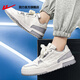 Huili zapatos oficiales zapatos para hombres 2025 nuevos zapatos versátiles zapatos para hombres zapatos casuales de cuero impermeable zapatos blancos blancos gris 675 42
