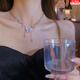 Meng Keduo Pearl Butterfly Tassel Necklace Girls Niche High-end Clavicle Chain Light Luxury Niche Design Necklace Hot Girl Accessories Butterfly Tassel Necklace