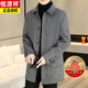 Hengyuanxiang twill goose down lining wool double-sided woolen coat men's mid-length wool coat autumn and winter thickened dark coffee (70% sheep wool + goose down lining) 2XL 150~165Jin Jin equals 0.5 kg